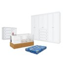 Ver imagem 1 de Quarto de Bebê Americano 6 Portas Com berço Americano Multifuncional Formare Branco Freijó - Matic e