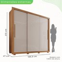 Ver imagem 5 de Guarda Roupa Casal 3 Portas 4 Gavetas Costa Rica