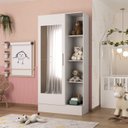 Ver imagem 1 de Guarda Roupa Infantil 1 Porta com Espelho Sara