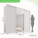 Ver imagem 6 de Guarda-Roupa Casal 3 Portas com Espelho Central 4 Gavetas com Pés Costa Rica Branco