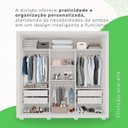 Ver mais imagens de Guarda-Roupa Casal 3 Portas com Espelho Central 4 Gavetas com Pés Costa Rica Branco