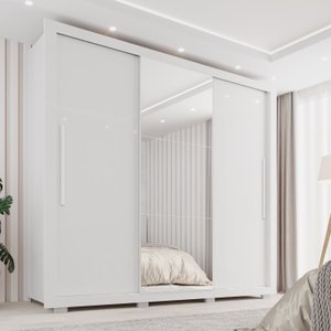 Guarda-roupa Casal com Espelho 3 Portas 4 Gavetas Costa Rica