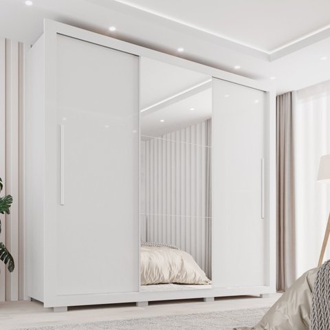 Guarda-roupa Casal com Espelho 3 Portas 4 Gavetas Costa Rica