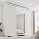 Ver imagem 1 de Guarda-Roupa Casal 3 Portas com Espelho Central 4 Gavetas com Pés Costa Rica Branco