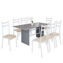 Ver imagem 2 de Conjunto Sala de Jantar Mesa Retangular 180x75cm Tampo Granito Ocre 8 Cadeiras Marselha