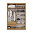 Ver imagem 3 de Guarda Roupa Solteiro 100% MDF BP 4 Portas 2 Gavetas Asti Marrom/Nogueira