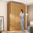 Ver imagem 2 de Guarda Roupa Solteiro 100% MDF BP 4 Portas 2 Gavetas Asti Marrom/Nogueira