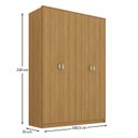 Ver imagem 6 de Guarda Roupa Solteiro 100% MDF BP 4 Portas 2 Gavetas Asti Marrom/Nogueira