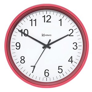 Relógio de Parede Moderno 22cm Herweg - 6101: Vermelho