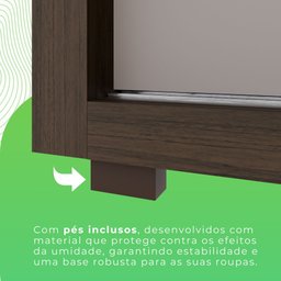 Guarda-roupa Casal com Espelho 3 Portas 4 Gavetas Costa Rica - 12