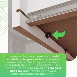 Guarda-roupa Casal com Espelho 3 Portas 4 Gavetas Costa Rica - 10