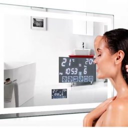Espelho Led 3 Cores 100x70 Visor Inteligente Toca Musica Bluetooth Desembaçador Interativo - 5