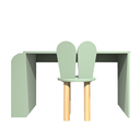 Ver imagem 1 de Mesa Infantil 80cm com Suporte para Livros e 1 Cadeira em Mdf e Madeira Natural:verde Jade