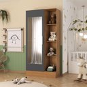 Ver imagem 1 de Guarda Roupa Infantil 1 Porta com Espelho Sara