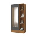 Ver imagem 2 de Guarda Roupa Infantil 1 Porta com Espelho Sara Bege/Cinamomo/Chumbo