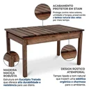Ver imagem 4 de Mesa de Centro em Madeira Maciça para Jardim Rústica 80cm Natural Curve