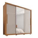 Ver imagem 3 de Guarda-Roupa Casal 3 Portas com Espelho Central 4 Gavetas com Pés Costa Rica Cinamomo/Off White