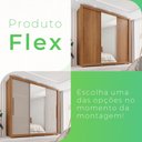 Ver mais imagens de Guarda-Roupa Casal 3 Portas com Espelho Central 4 Gavetas com Pés Costa Rica Cinamomo/Off White