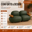 Ver imagem 7 de Sofá Leaf 180 cm 2 Lugares Orgânico Luxo Sala de Estar: Courino Sintético Verde