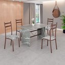 Ver imagem 1 de Conjunto Sala de Jantar Mesa Retangular 120x75cm Tampo Granito Topázio 4 Cadeiras Marselha Marrom/Paraopeba