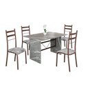 Ver imagem 2 de Conjunto Sala de Jantar Mesa Retangular 120x75cm Tampo Granito Topázio 4 Cadeiras Marselha Marrom/Paraopeba