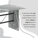 Ver mais imagens de Conjunto Sala de Jantar Mesa Retangular 120x75cm Tampo Granito Topázio 4 Cadeiras Marselha Preto/Floral/Fosco