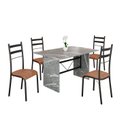 Ver imagem 2 de Conjunto Sala de Jantar Mesa Retangular 120x75cm Tampo Granito Topázio 4 Cadeiras Marselha Preto/C. Marrom/Fosco