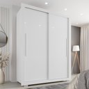 Ver imagem 1 de Guarda-Roupa Solteiro 2 Portas 2 Gavetas com Pés Costa Rica Branco