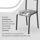 Ver imagem 7 de Conjunto Sala de Jantar Mesa Retangular 120x75cm Tampo Granito Topázio 4 Cadeiras Marselha Preto/Paraopeba/Fosco