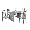 Ver imagem 2 de Conjunto Sala de Jantar Mesa Retangular 120x75cm Tampo Granito Topázio 4 Cadeiras Marselha Preto/Paraopeba/Fosco