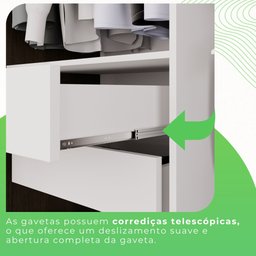 Guarda Roupa Solteiro 2 Portas 2 Gavetas Costa Rica - 10