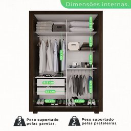 Guarda Roupa Solteiro 2 Portas 2 Gavetas Costa Rica - 4
