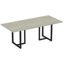 Ver imagem 1 de Mesa de Reunião Retangular 260 x120 cm Pé Tubular PE25 em MDP Cor Nogueira CasaBlanca Base Preta