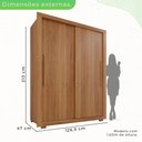 Ver imagem 5 de Guarda-Roupa Solteiro 2 Portas 2 Gavetas com Pés Costa Rica Cinamomo