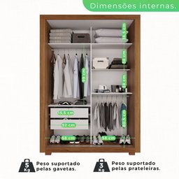 Guarda Roupa Solteiro 2 Portas 2 Gavetas Costa Rica - 4