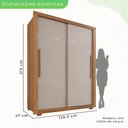 Ver imagem 5 de Guarda-Roupa Solteiro 2 Portas 2 Gavetas com Pés Costa Rica Cinamomo/Off White