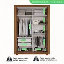 Ver imagem 4 de Guarda-Roupa Solteiro 2 Portas 2 Gavetas com Pés Costa Rica Cinamomo/Off White
