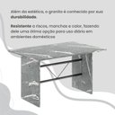Ver mais imagens de Conjunto Sala de Jantar Mesa Retangular 120x75cm Tampo Granito Topázio 4 Cadeiras Marselha Prata/C. Marrom/Mart