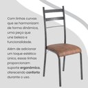 Ver imagem 6 de Conjunto Sala de Jantar Mesa Retangular 120x75cm Tampo Granito Topázio 4 Cadeiras Marselha Prata/C. Marrom/Mart