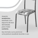 Ver imagem 7 de Conjunto Sala de Jantar Mesa Retangular 120x75cm Tampo Granito Topázio 4 Cadeiras Marselha Prata/Paraopeba/Mart