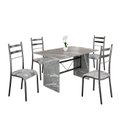 Ver imagem 2 de Conjunto Sala de Jantar Mesa Retangular 120x75cm Tampo Granito Topázio 4 Cadeiras Marselha Prata/Paraopeba/Mart