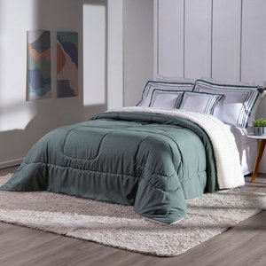 Edredom King Soft 5 Peças Coberdrom Hipercal 400 Fios:verde