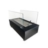 Lareira Ecológica 60 Cm Inox Etanol Álcool Rodízios Preto Aquecedor Vidros - 1