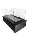 Ver imagem 1 de Lareira Ecológica 60 Cm Inox Etanol Álcool Rodízios Preto Aquecedor Vidros