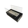 Lareira Ecológica 60 Cm Inox Etanol Álcool Rodízios Preto Aquecedor Vidros - 2