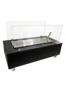 Ver imagem 5 de Lareira Ecológica 60 Cm Inox Etanol Álcool Rodízios Preto Aquecedor Vidros