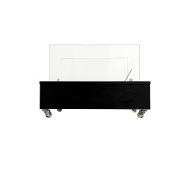 Lareira Ecológica 60 Cm Inox Etanol Álcool Rodízios Preto Aquecedor Vidros - 3