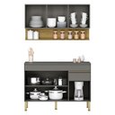 Ver imagem 2 de Cozinha Modulada Line Composição 6 Gris Freijó - Kits Paraná
