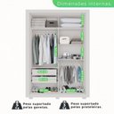 Ver imagem 6 de Guarda-roupa com Espelho Solteiro 2 Portas 2 Gavetas Costa Rica