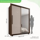 Ver imagem 4 de Guarda-roupa com Espelho Solteiro 2 Portas 2 Gavetas Costa Rica